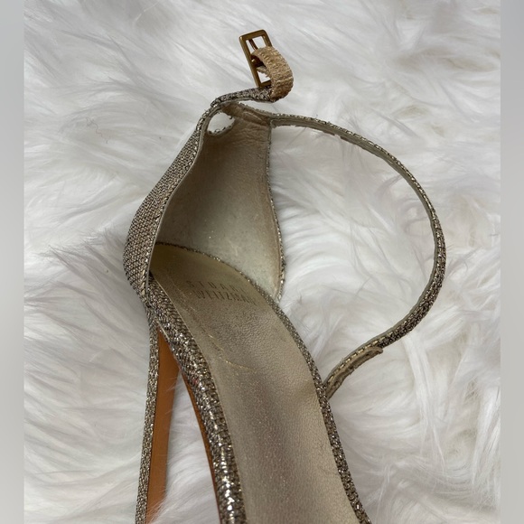 STUART WEITZMAN NUDIST SHIMMER HEELED SANDALS 120MM - Picture 11 of 12